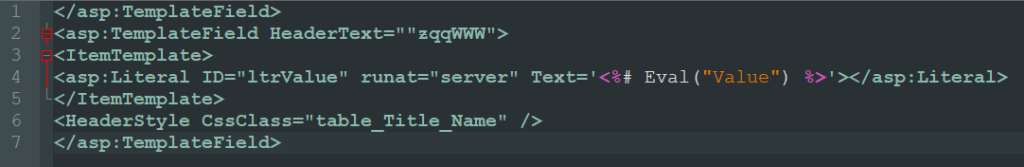 ASPX 網頁中包含未編碼 Eval 屬性值的程式碼截圖，顯示潛在 XSS 弱點